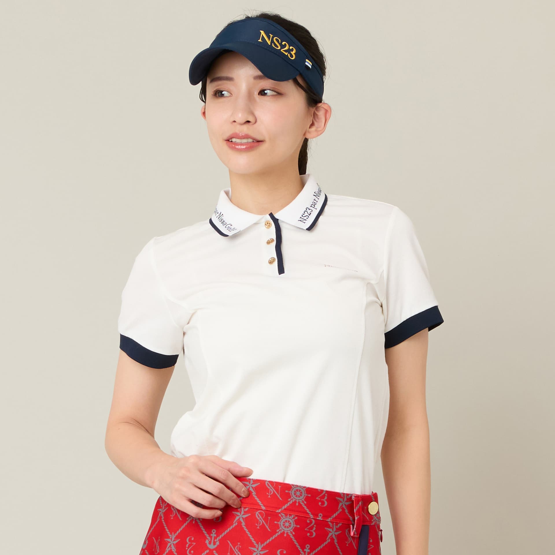 【Women's】ロゴ襟アクティブポロシャツ
