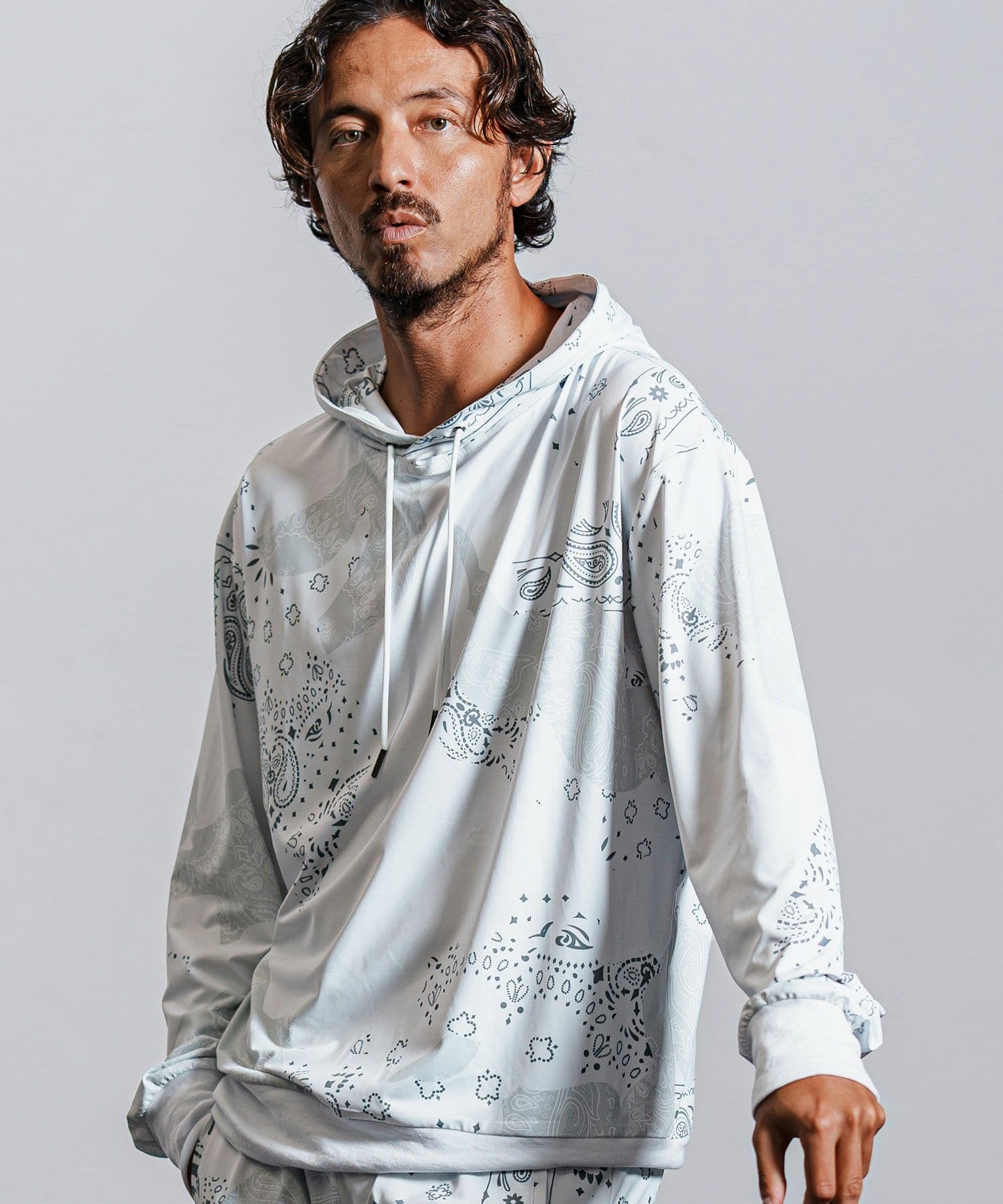 【Men's】カモフラージュペイズリー柄パーカー
