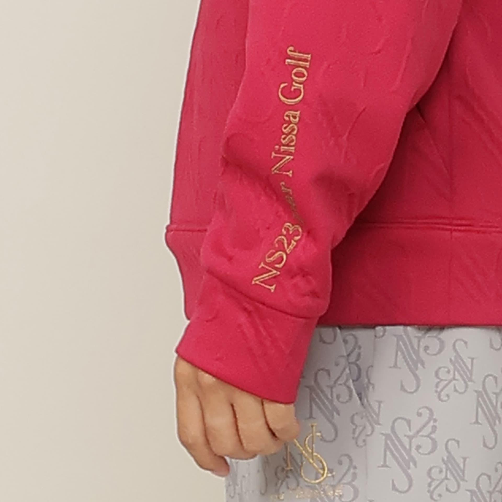 【Men's】ジャカード ハーフZIPモックネック
