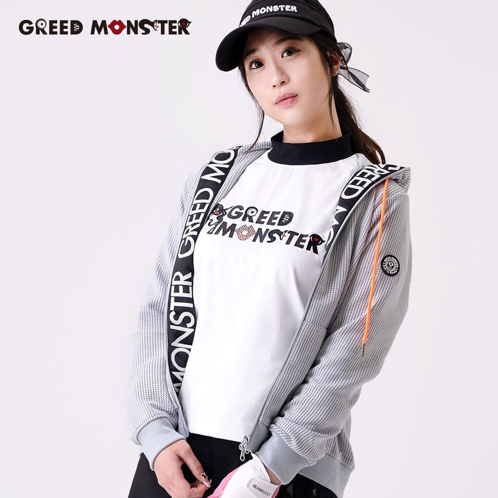 【Women's】ロゴテープ ワッフルZIPパーカー