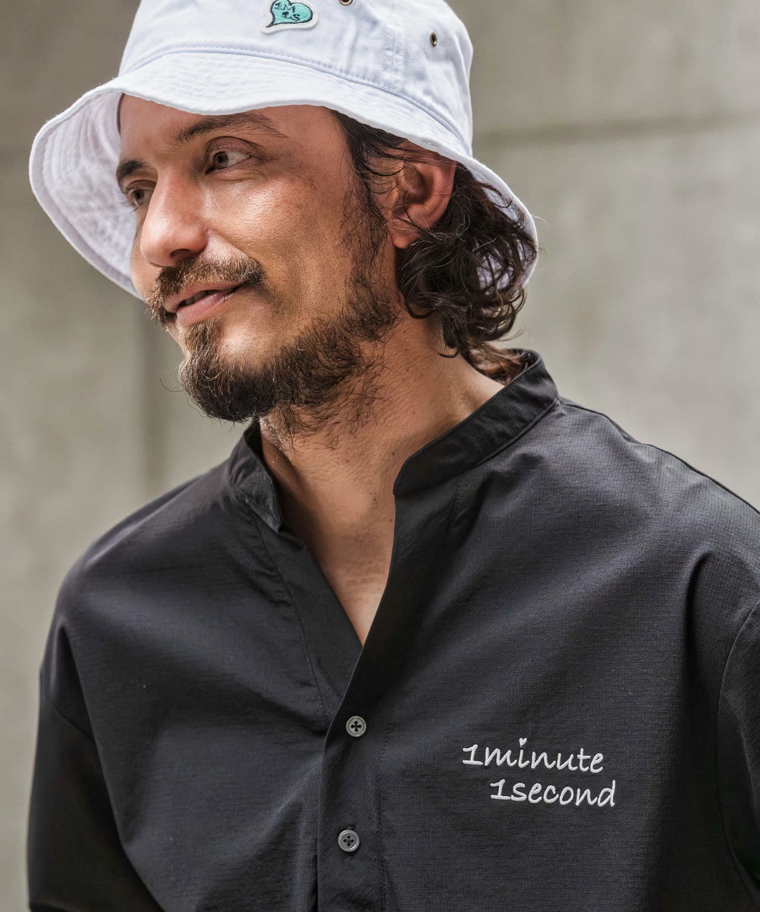 【Men's】バンドカラープルオーバーシャツ