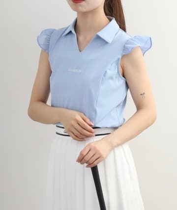 【Women's】Sheer Skipper Blouse Polo
