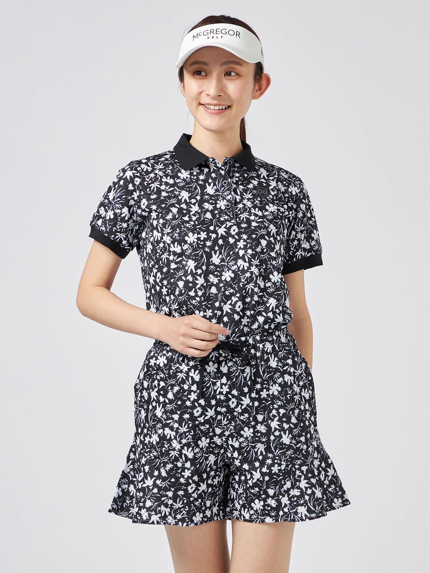 【Women's】フラワープリントポロ