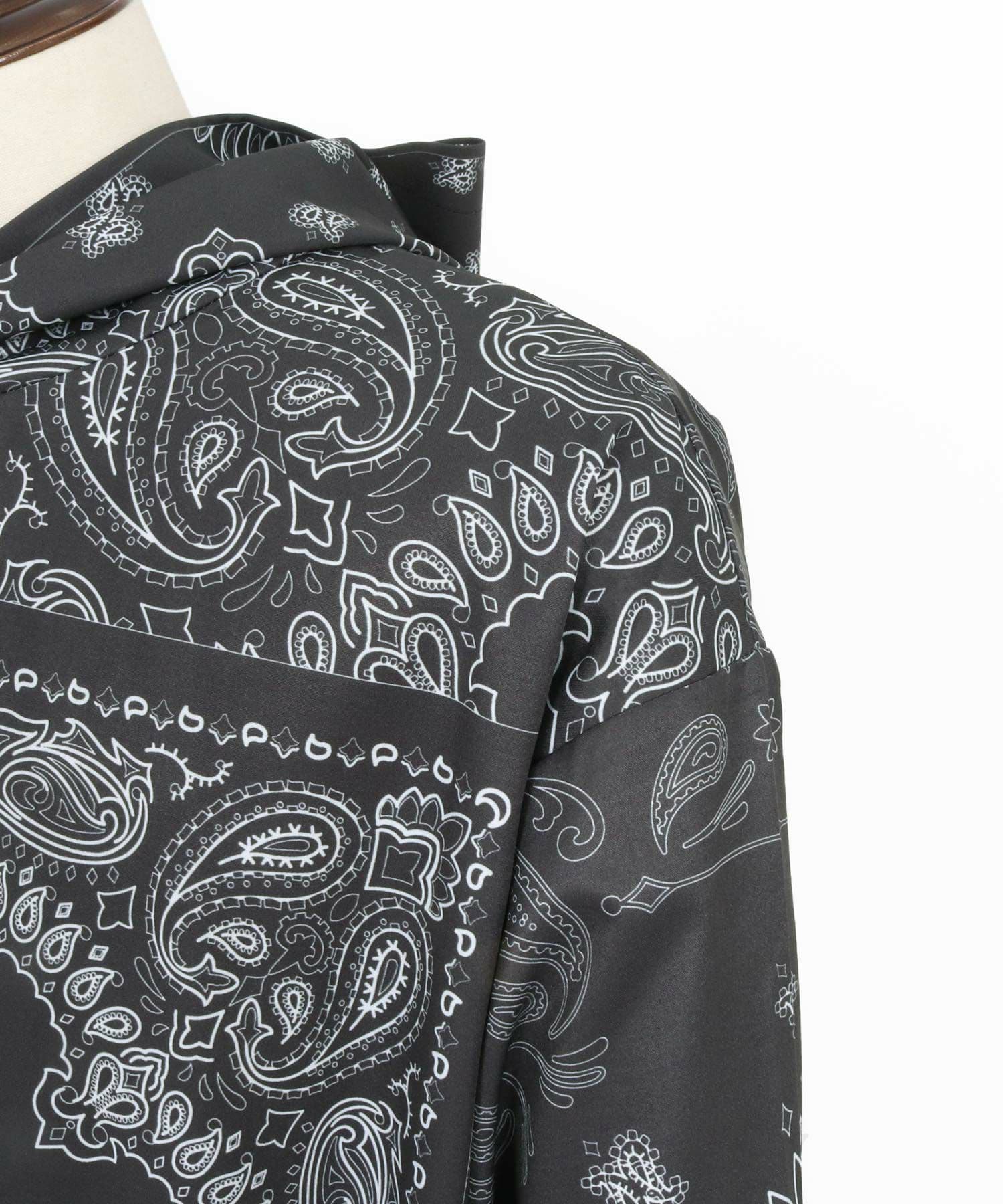 【Men's】ペイズリー柄フーディーブルゾン