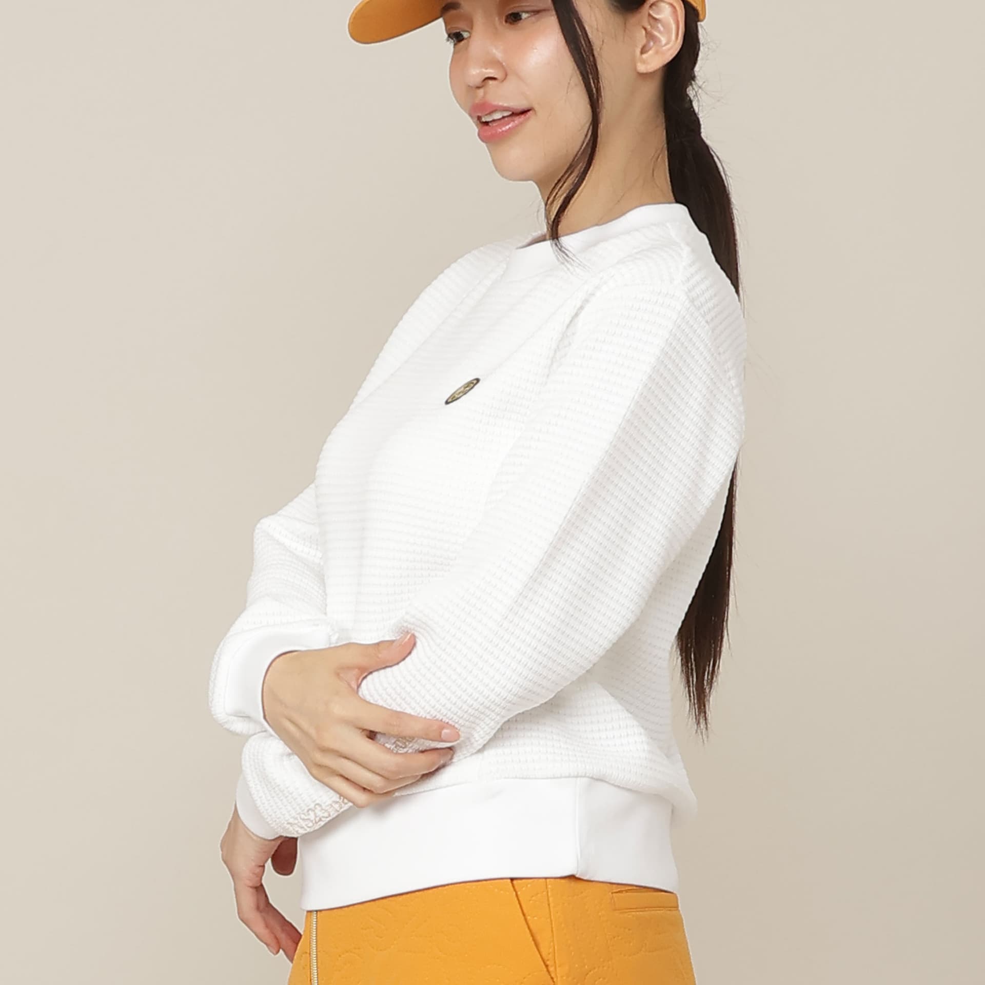 【Women's】ニット風Wフェイスプルオーバー