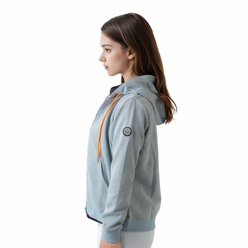 【Women's】ロゴテープ ワッフルZIPパーカー