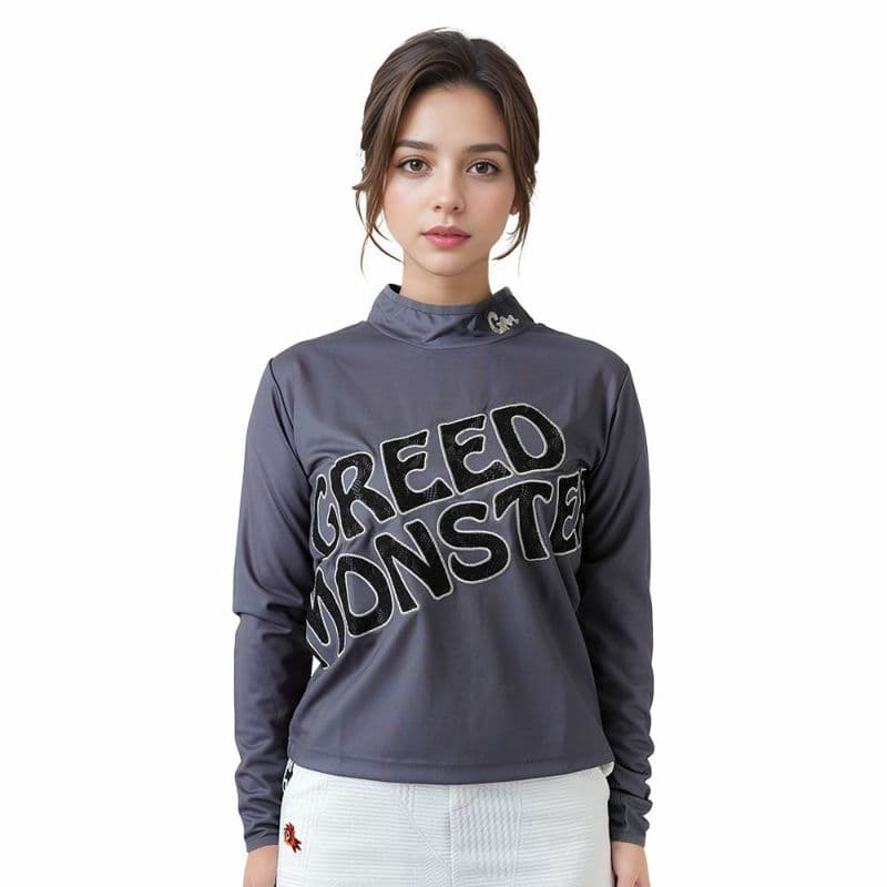 【Women's】レースパッチロゴ モック長袖CU