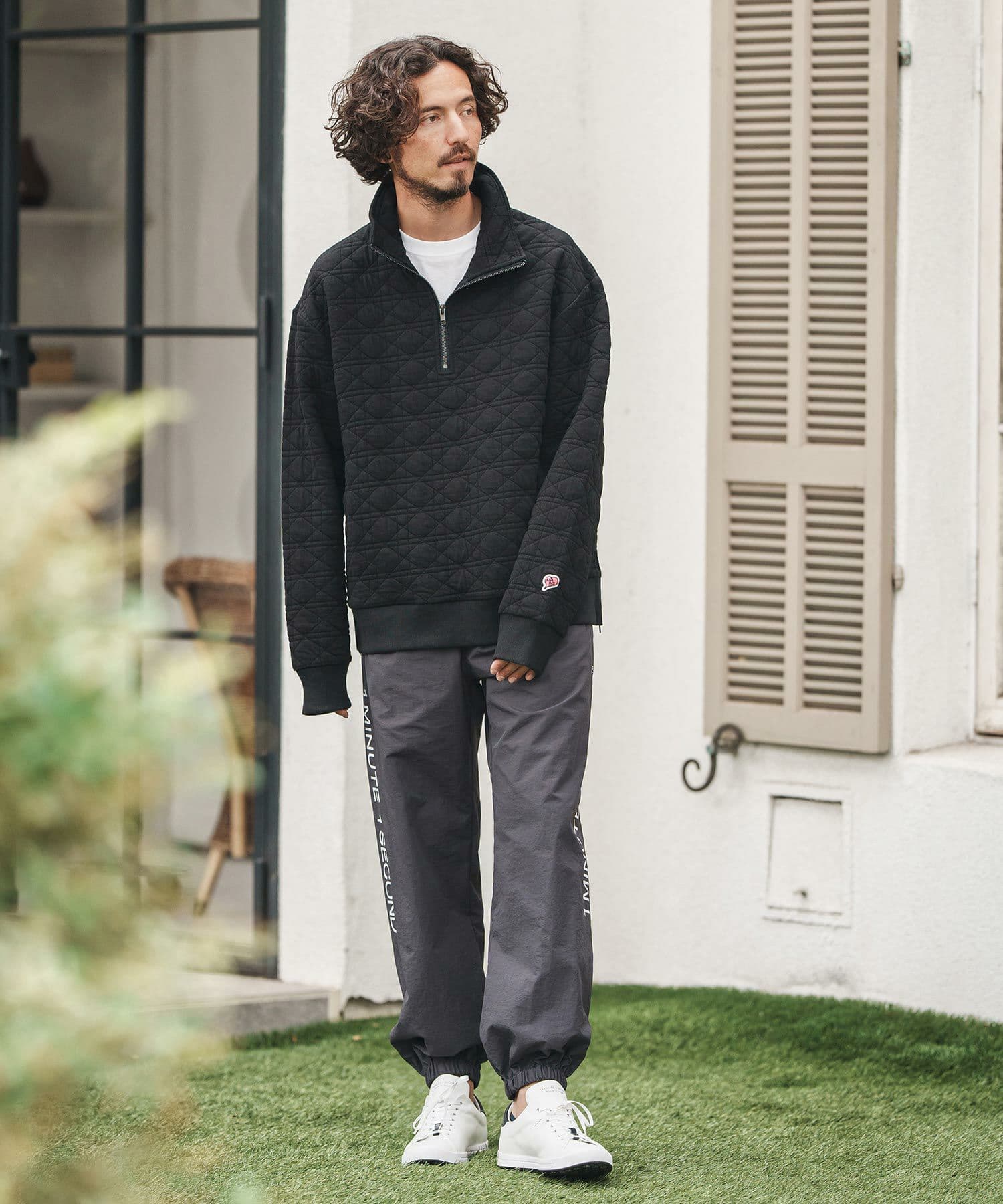 【Men's】キルティングハーフジッププルオーバー