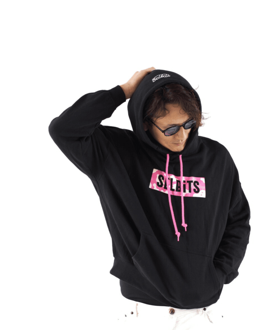 【Unisex】LOGO PINK CAMOUFLAGE PARKA ”black”