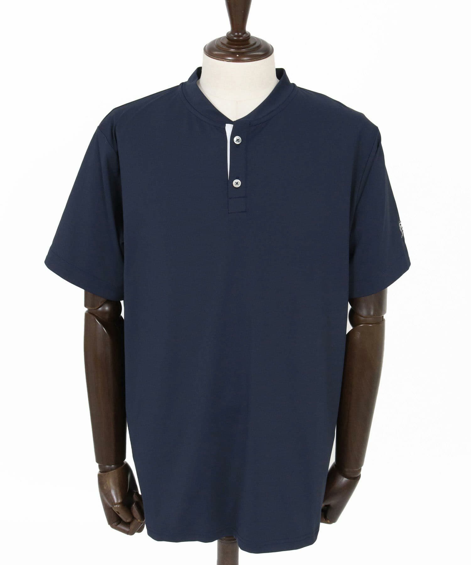 【Men's】ノーカラーポロシャツ
