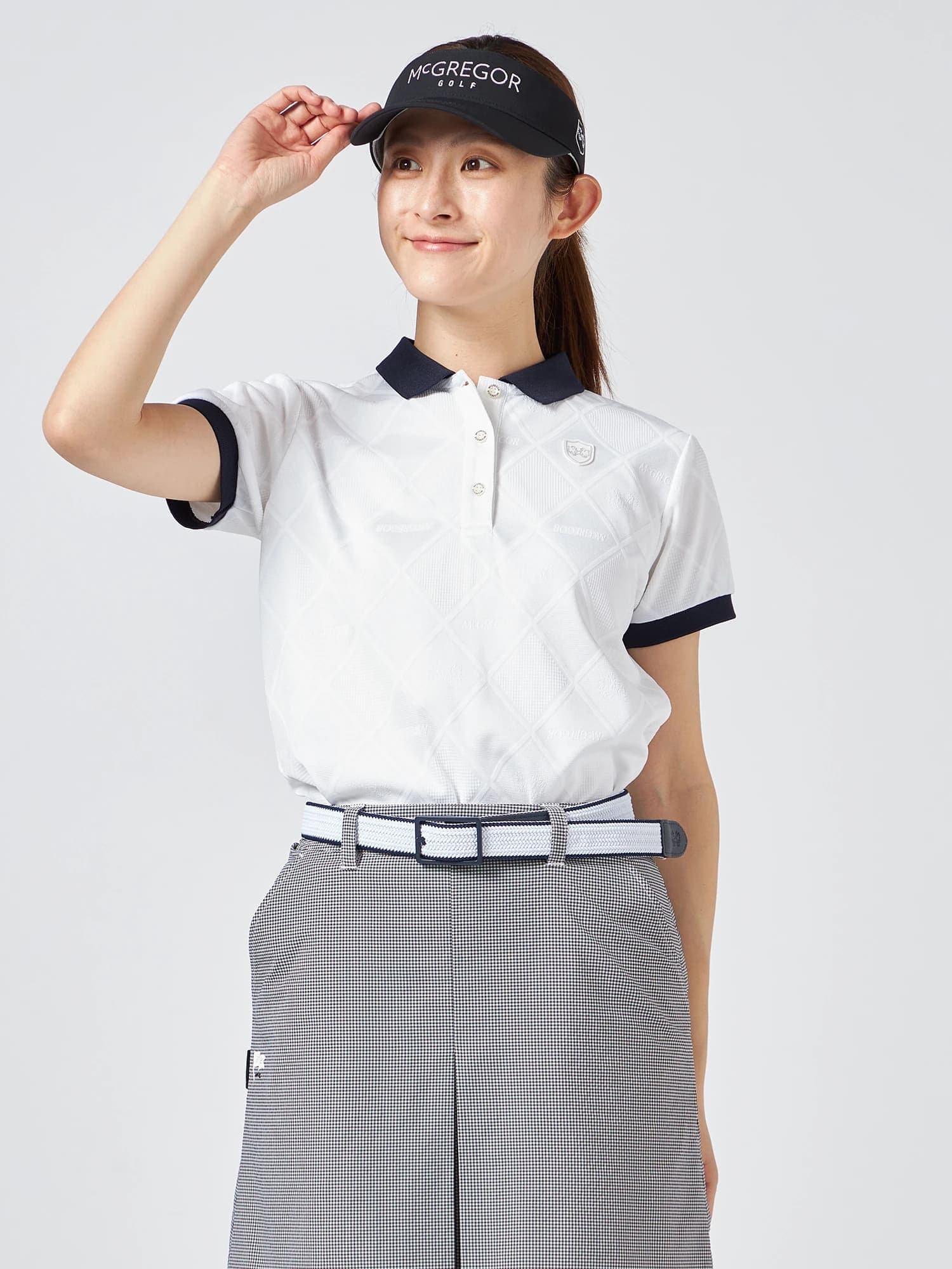 【Women's】無地ジャカードポロ