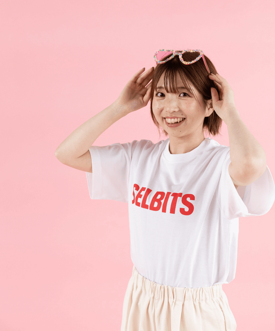 【Unisex】SELBITS LOGO TEE white×logo red