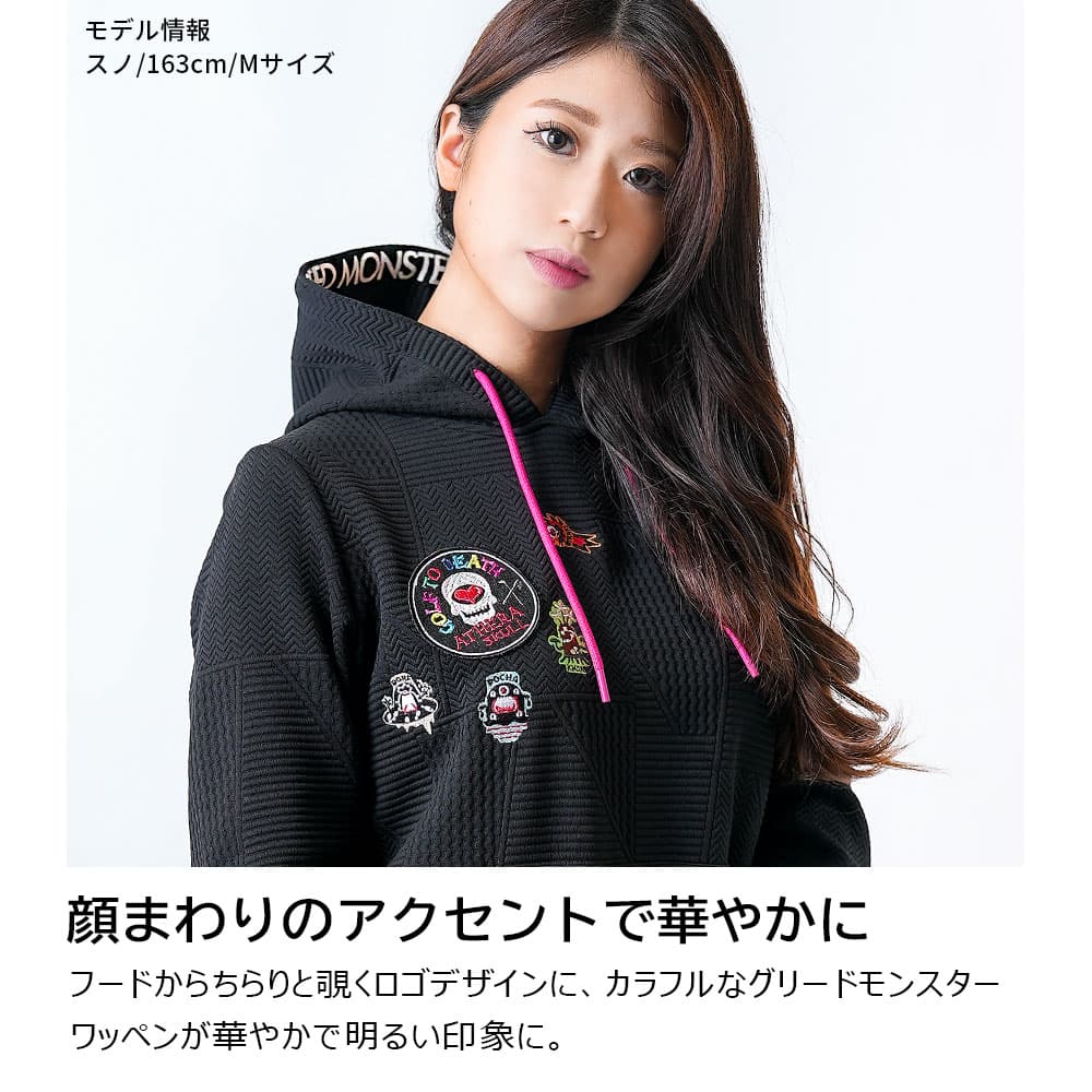 【Women's】ジャガード ロゴテーププルパーカー