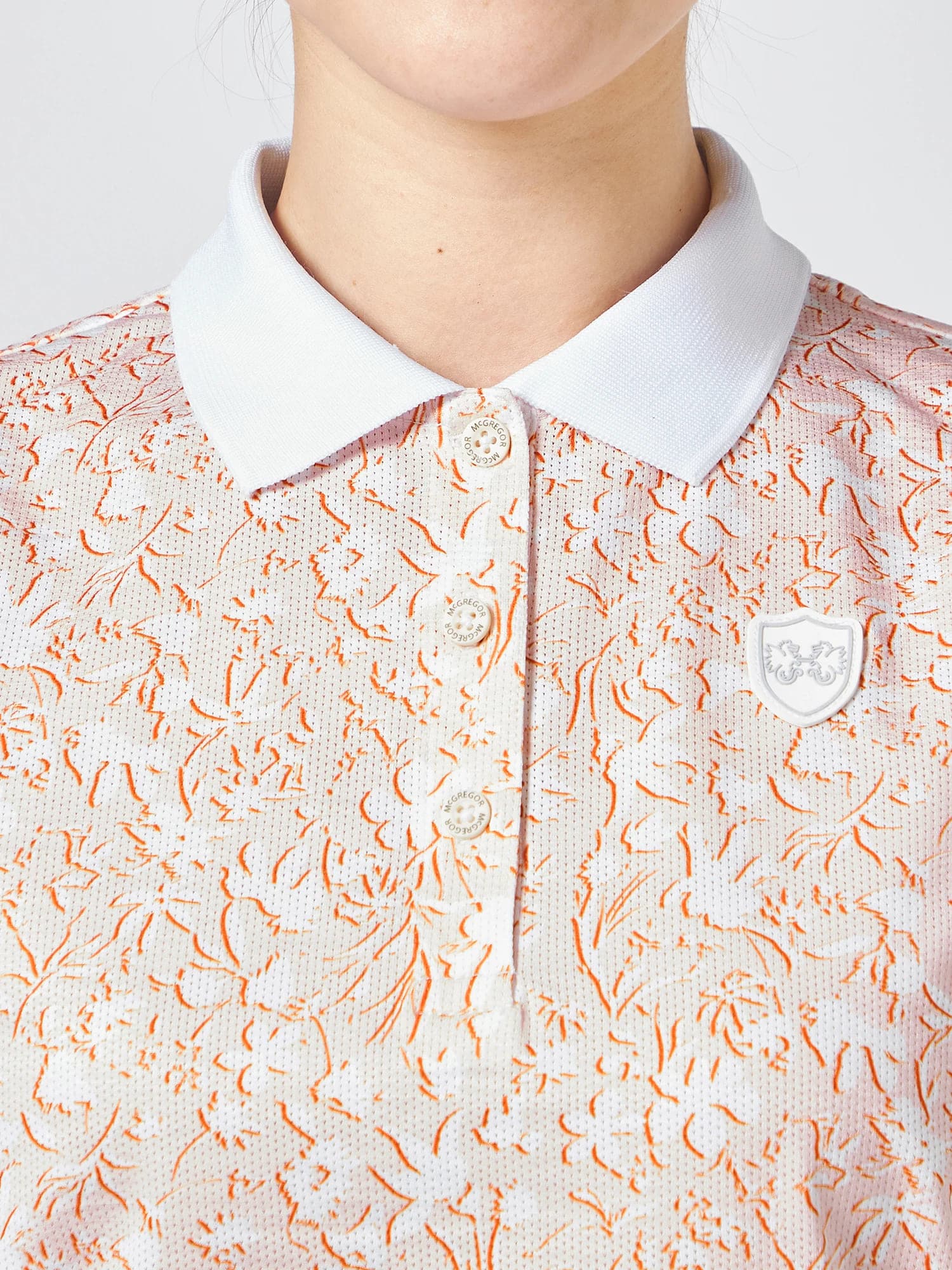 【Women's】フラワープリントポロ