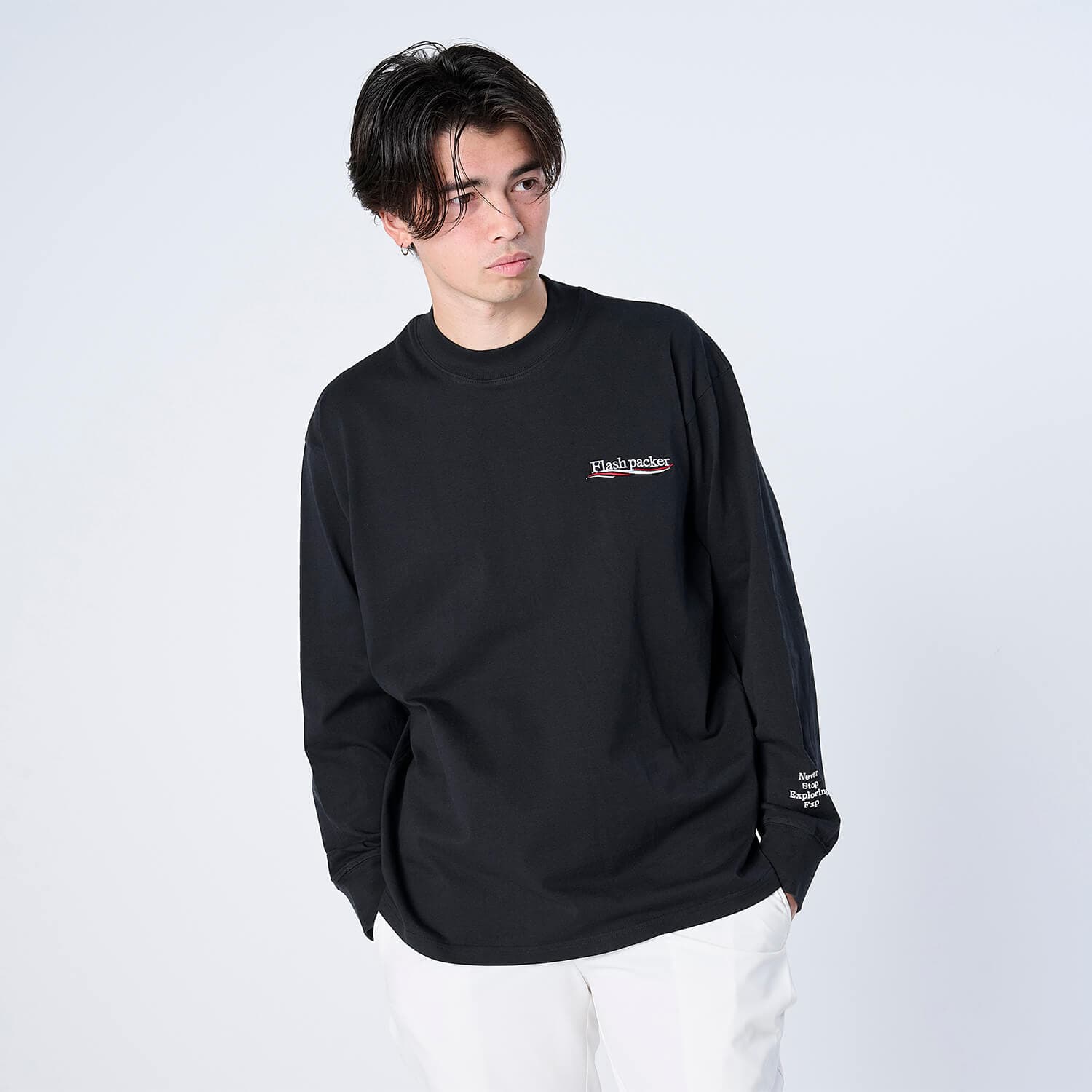 【Unisex】XSMLT-WV(Dry Silky Cotton®セミモックネック ロングスリーブTシャツ)