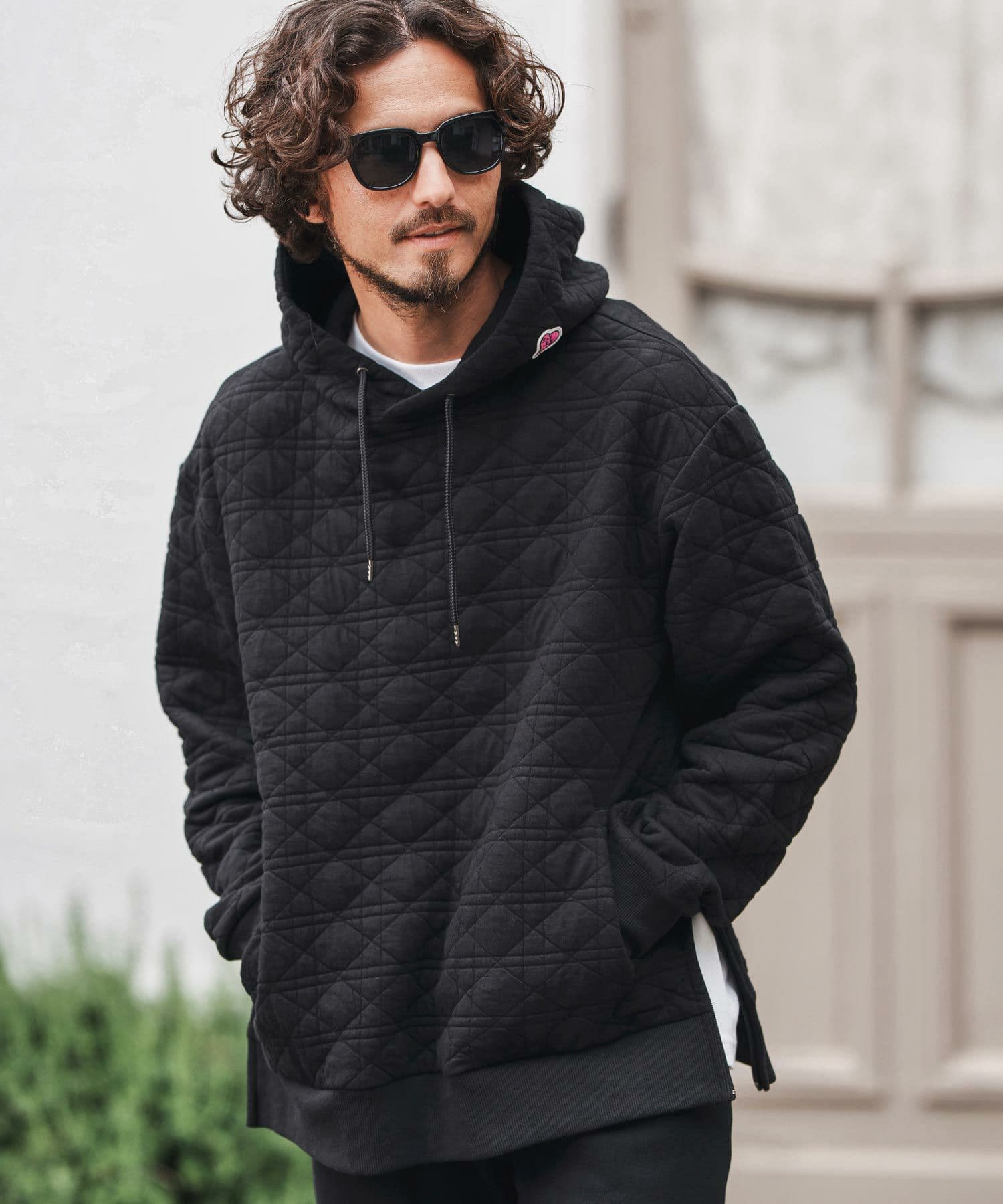 【Men's】キルティングサイドジップパーカー