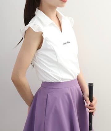 【Women's】Sheer Skipper Blouse Polo