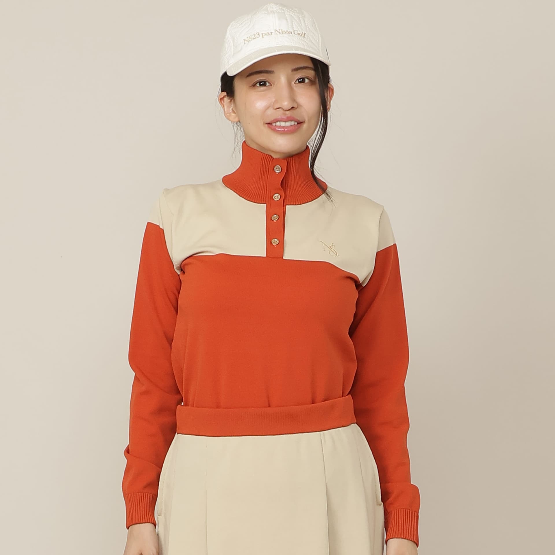 【Women's】カラーブロックニットプルオーバー