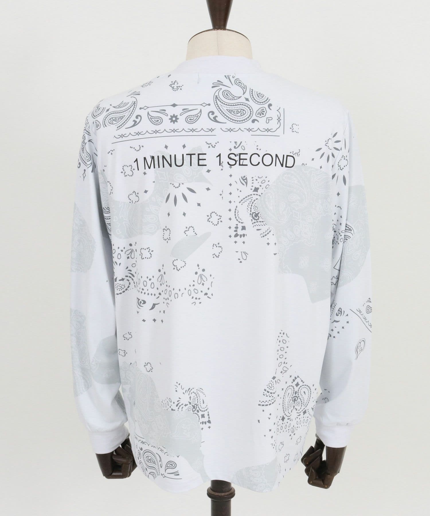 【Men's】カモフラージュペイズリー柄長袖モックネックカットソー