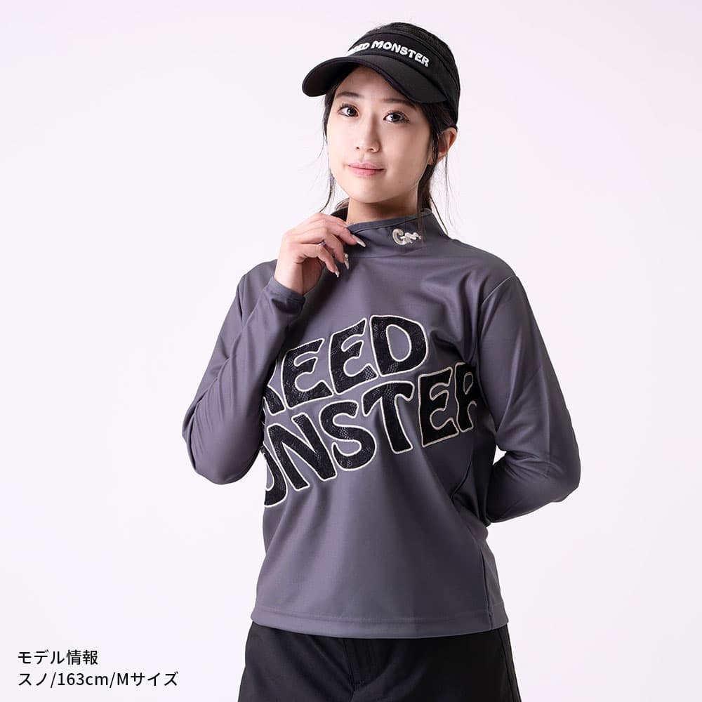 【Women's】レースパッチロゴ モック長袖CU