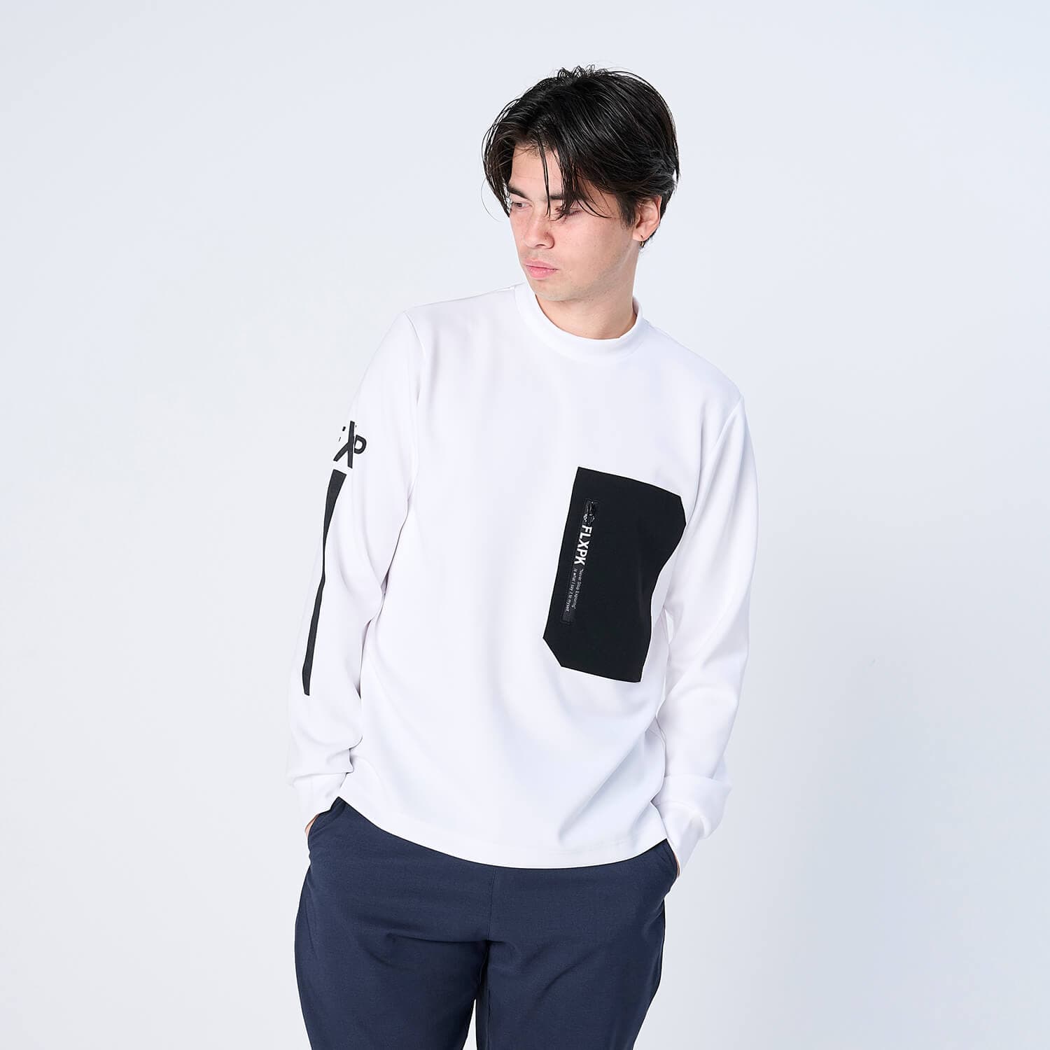 【Unisex】XLMK-PKT(ウルトラストレッチ モックネック ロングスリーブシャツ)