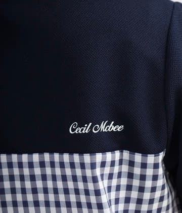 【Women's】Checkered mock neck