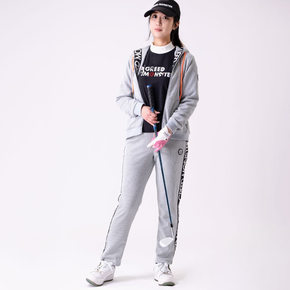 【Women's】ロゴテープ ワッフルZIPパーカー