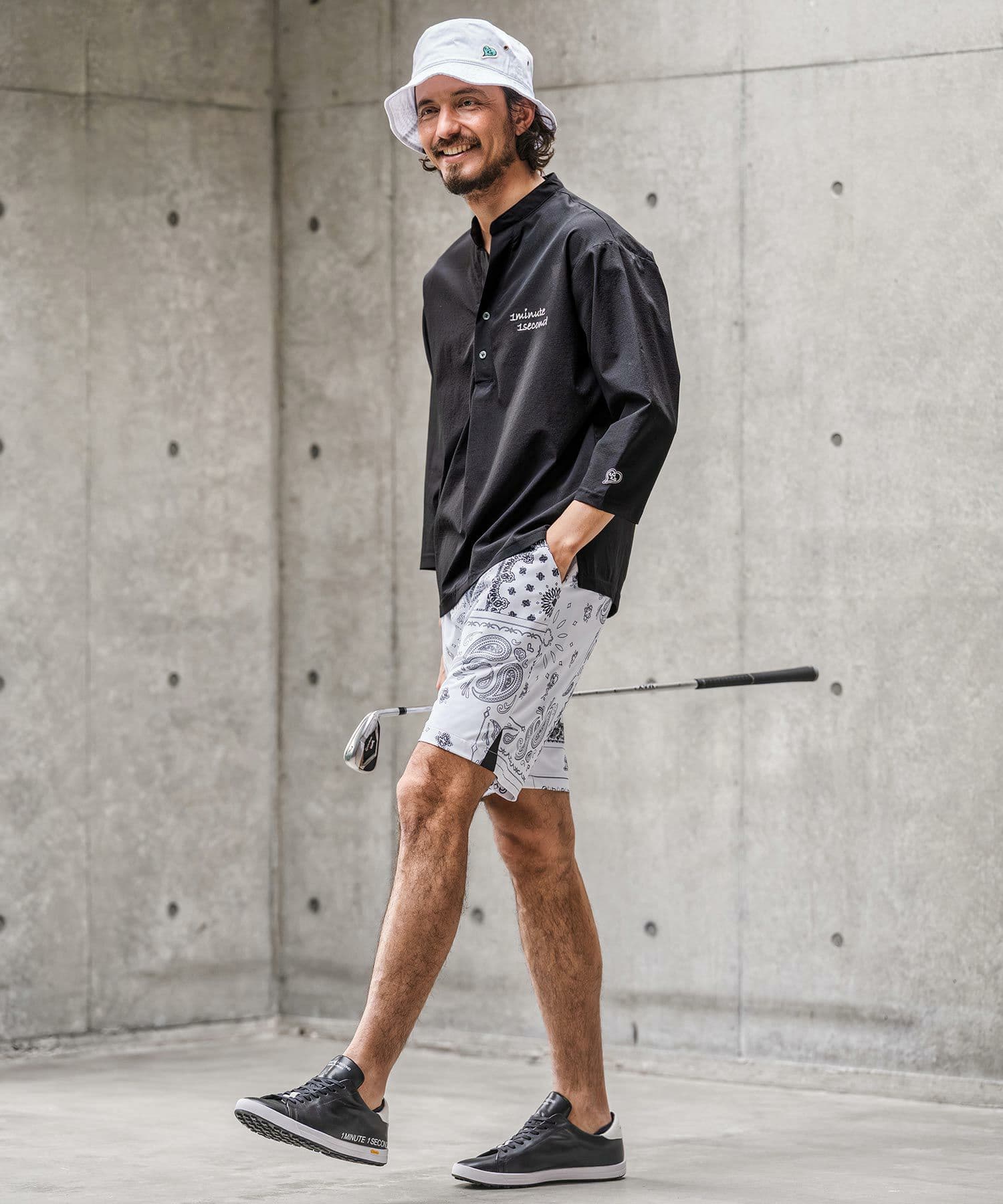 【Men's】バンドカラープルオーバーシャツ