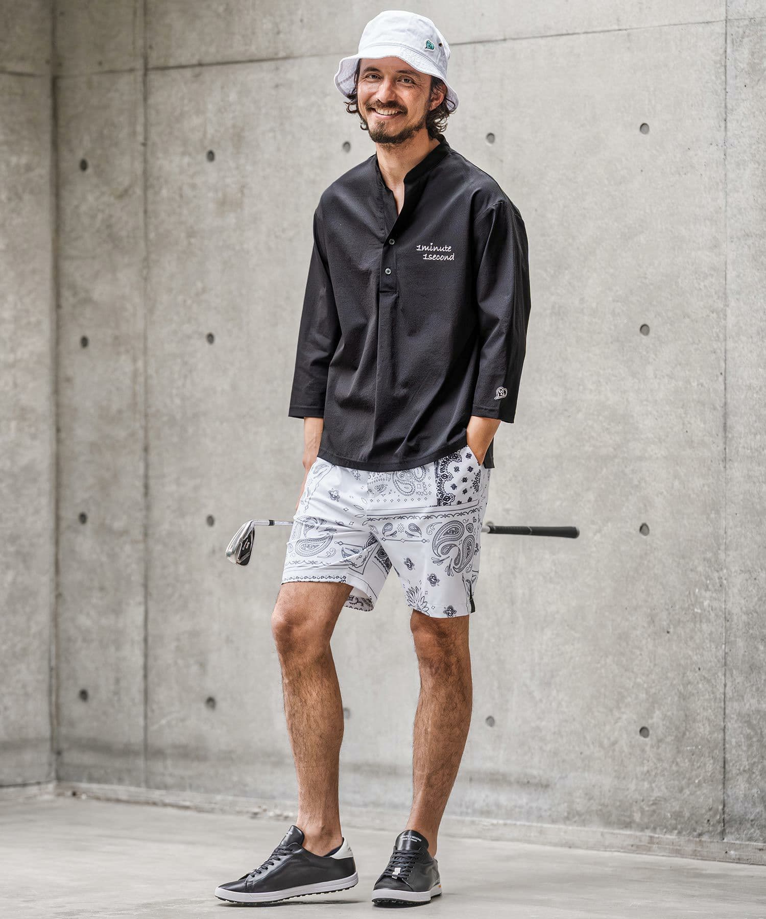 【Men's】バンドカラープルオーバーシャツ