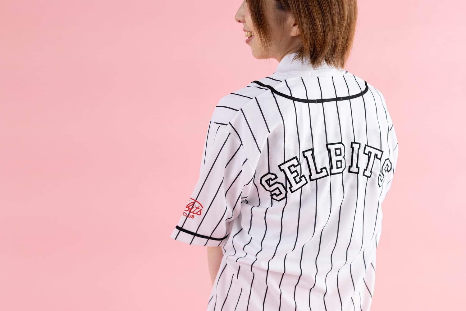 【Unisex】SELBITS LOGO BASEBALL SHIRT white