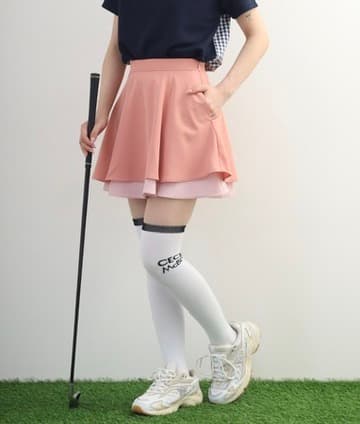【Women's】Two-Tier Flare Skirt