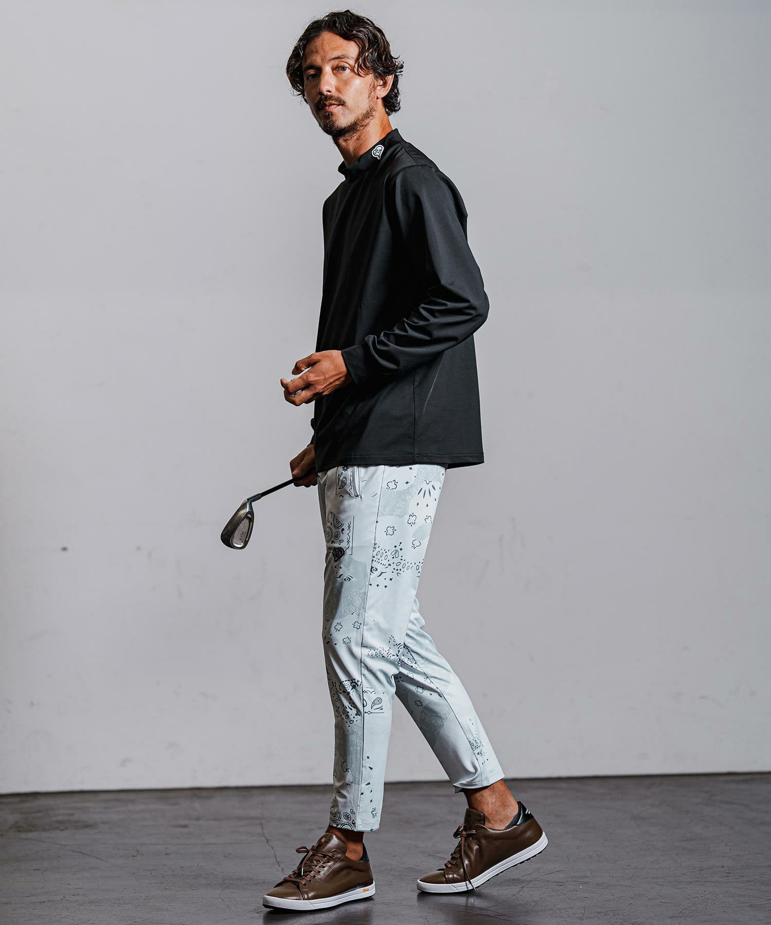 【Men's】長袖モックネックカットソー