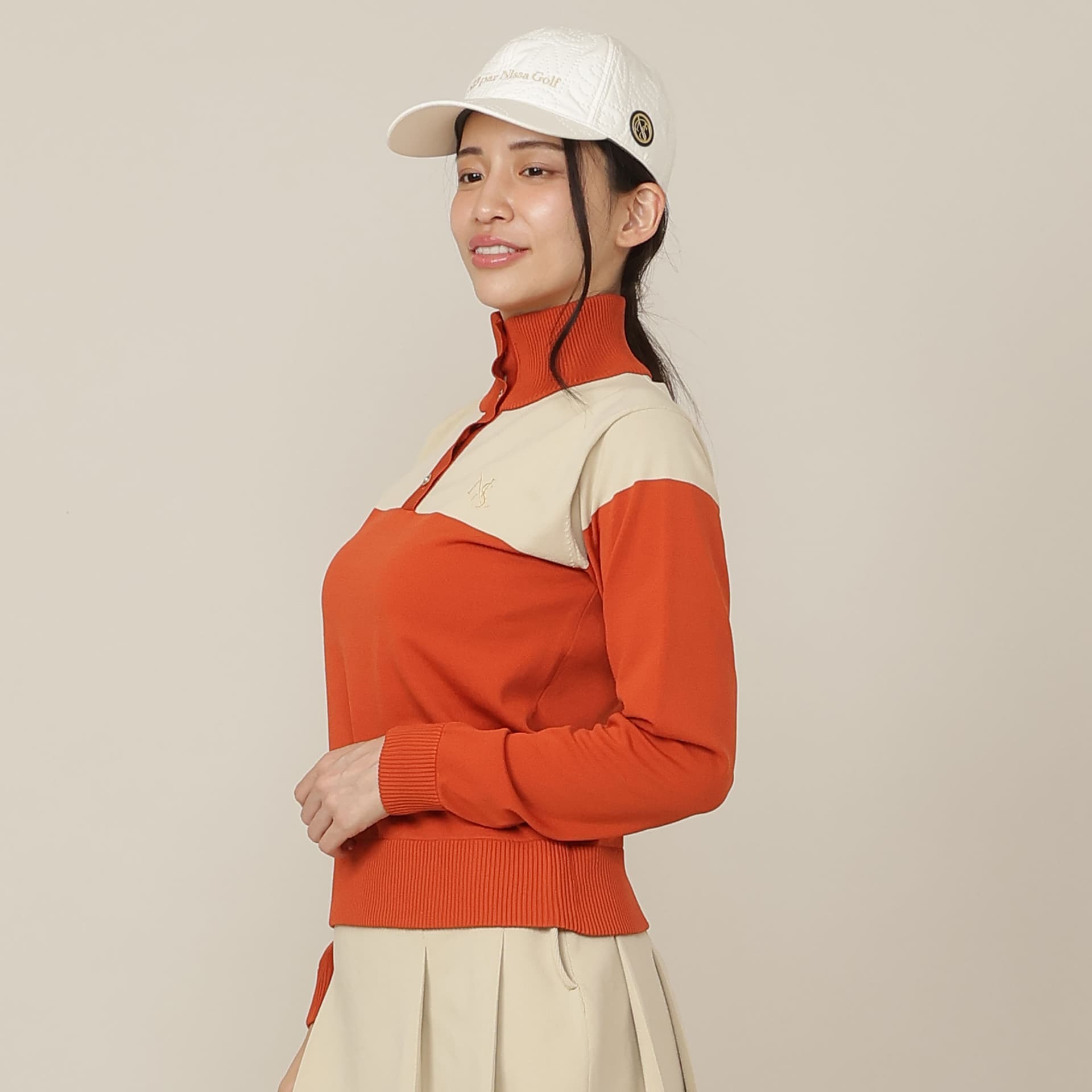【Women's】カラーブロックニットプルオーバー