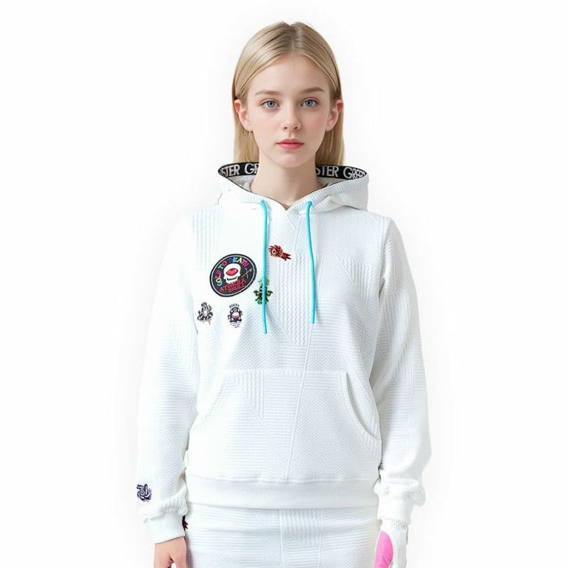 【Women's】ジャガード ロゴテーププルパーカー