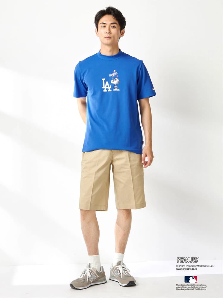 【Men's】【PEANUTS×MLB】コラボモックネックTシャツ
