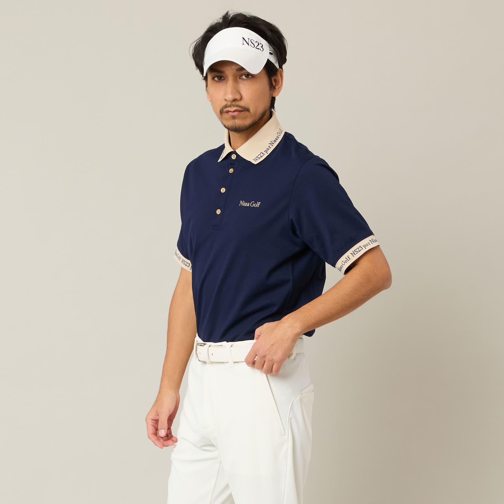 【Men's】ロゴ襟アクティブポロシャツ