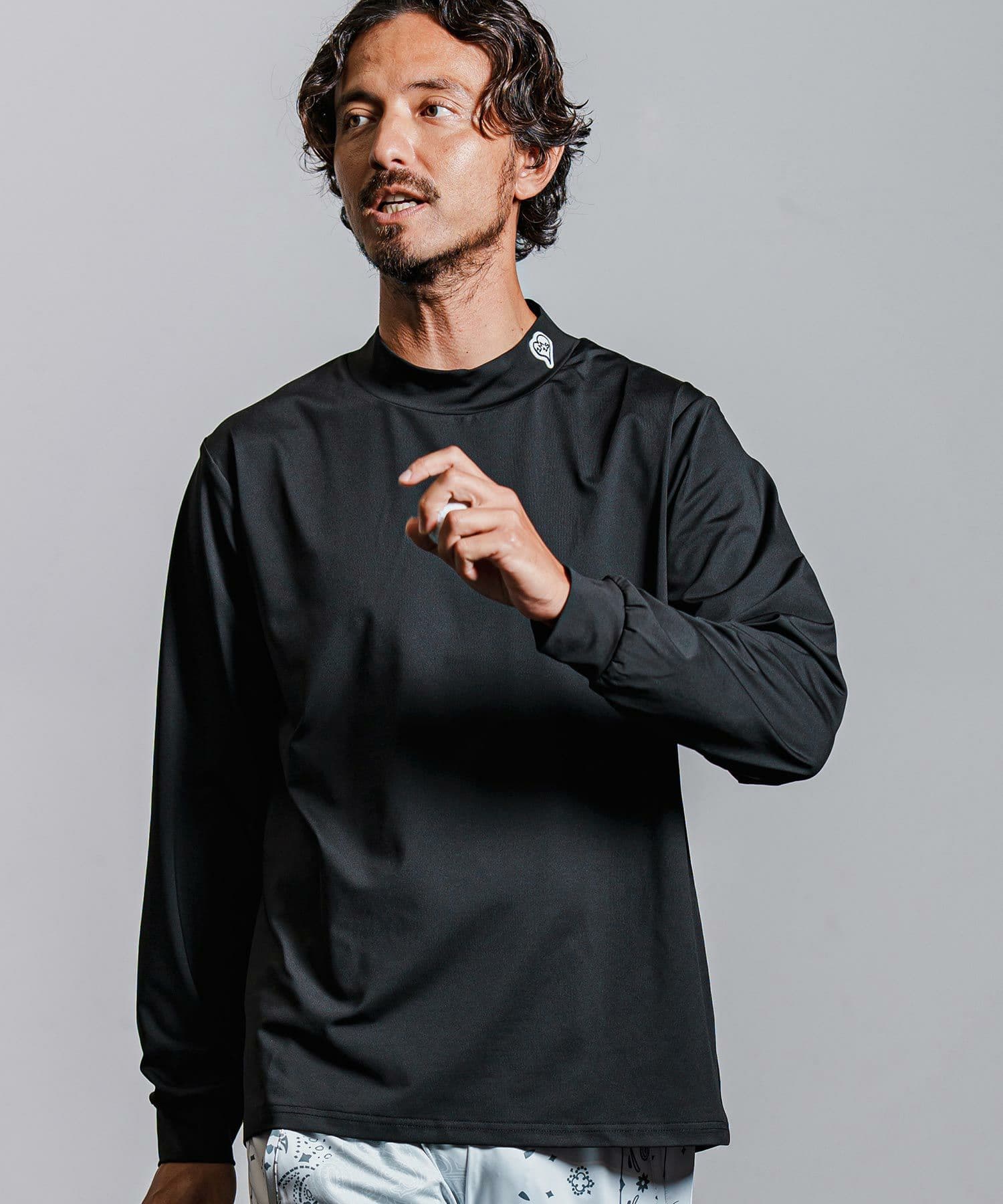 【Men's】長袖モックネックカットソー