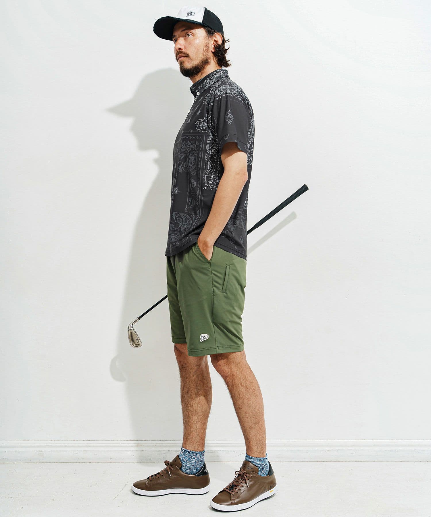 【Men's】ペイズリー柄ポロシャツ