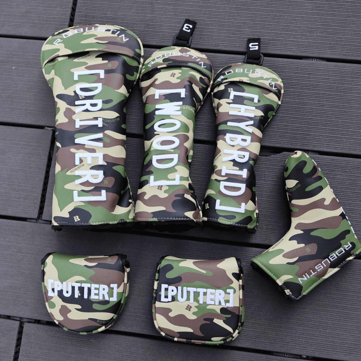 【Item's】ピン型パター(CAMO) TOUR ARMOUR ヘッドカバー(PU)