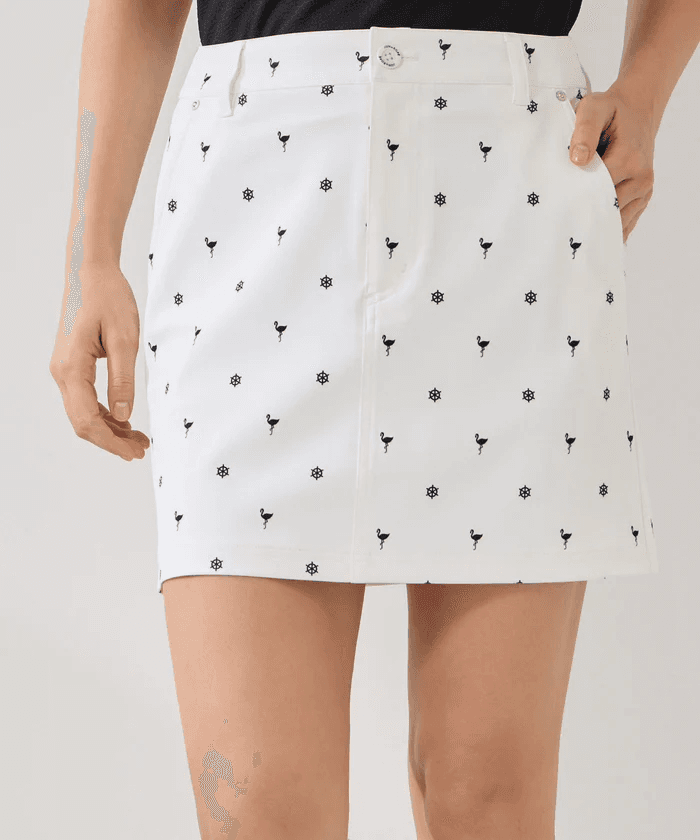 【Women's】小紋総柄プリントAラインスカート