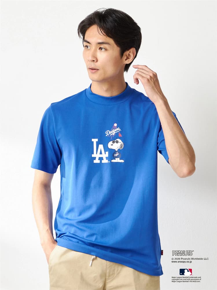 【Men's】【PEANUTS×MLB】コラボモックネックTシャツ