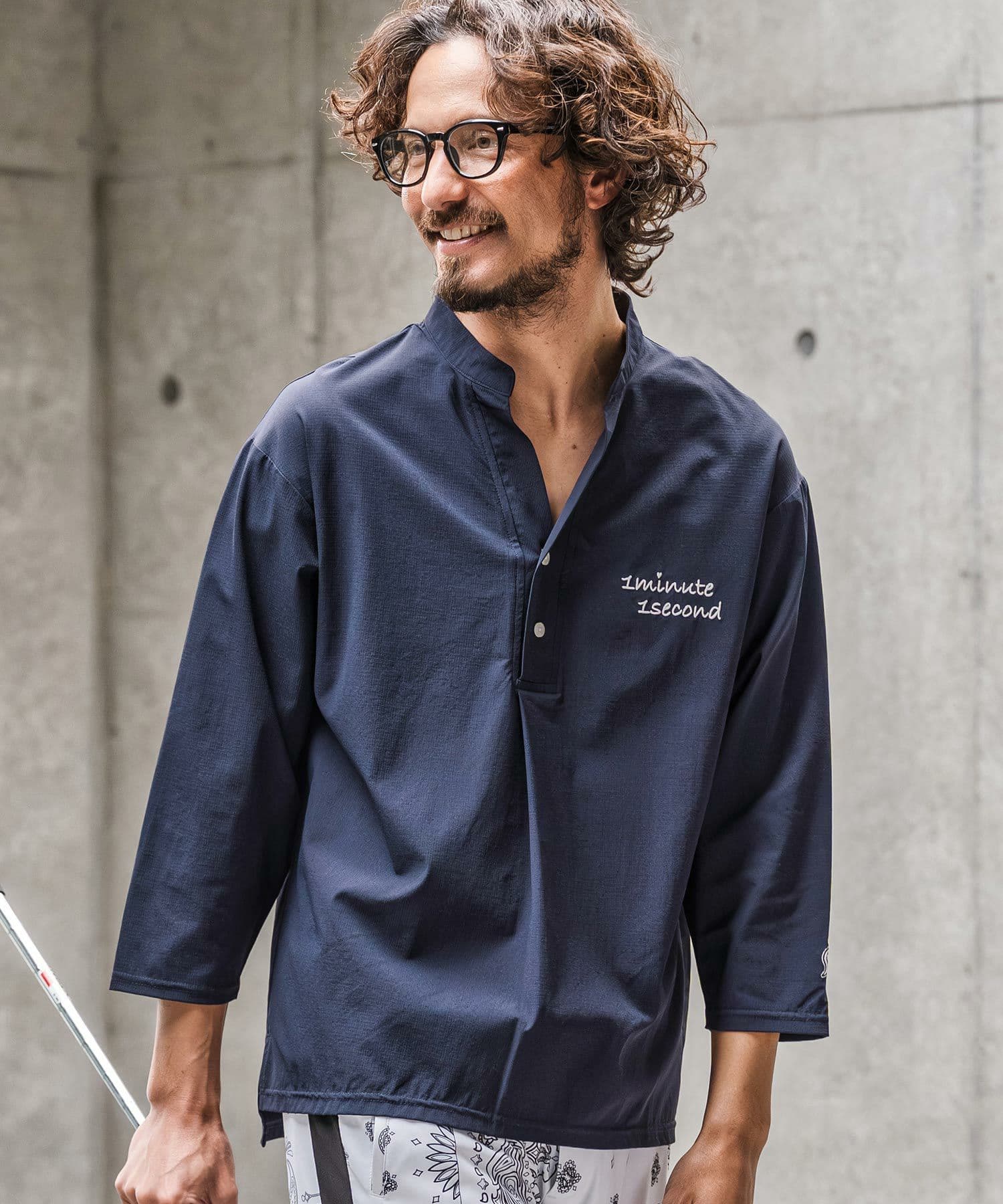 【Men's】バンドカラープルオーバーシャツ