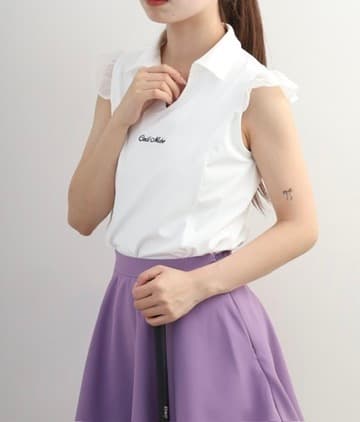 【Women's】Sheer Skipper Blouse Polo