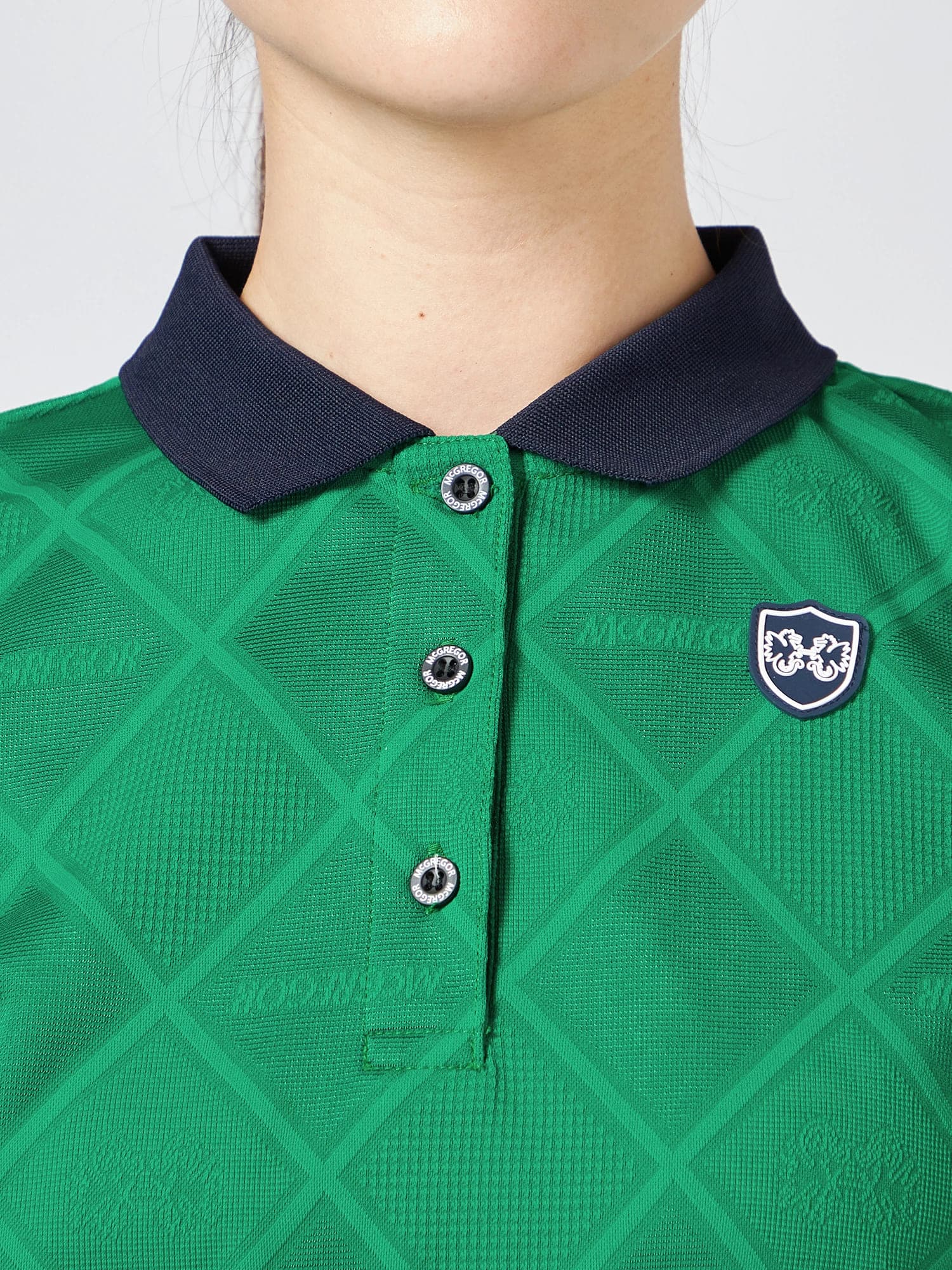 【Women's】無地ジャカードポロ