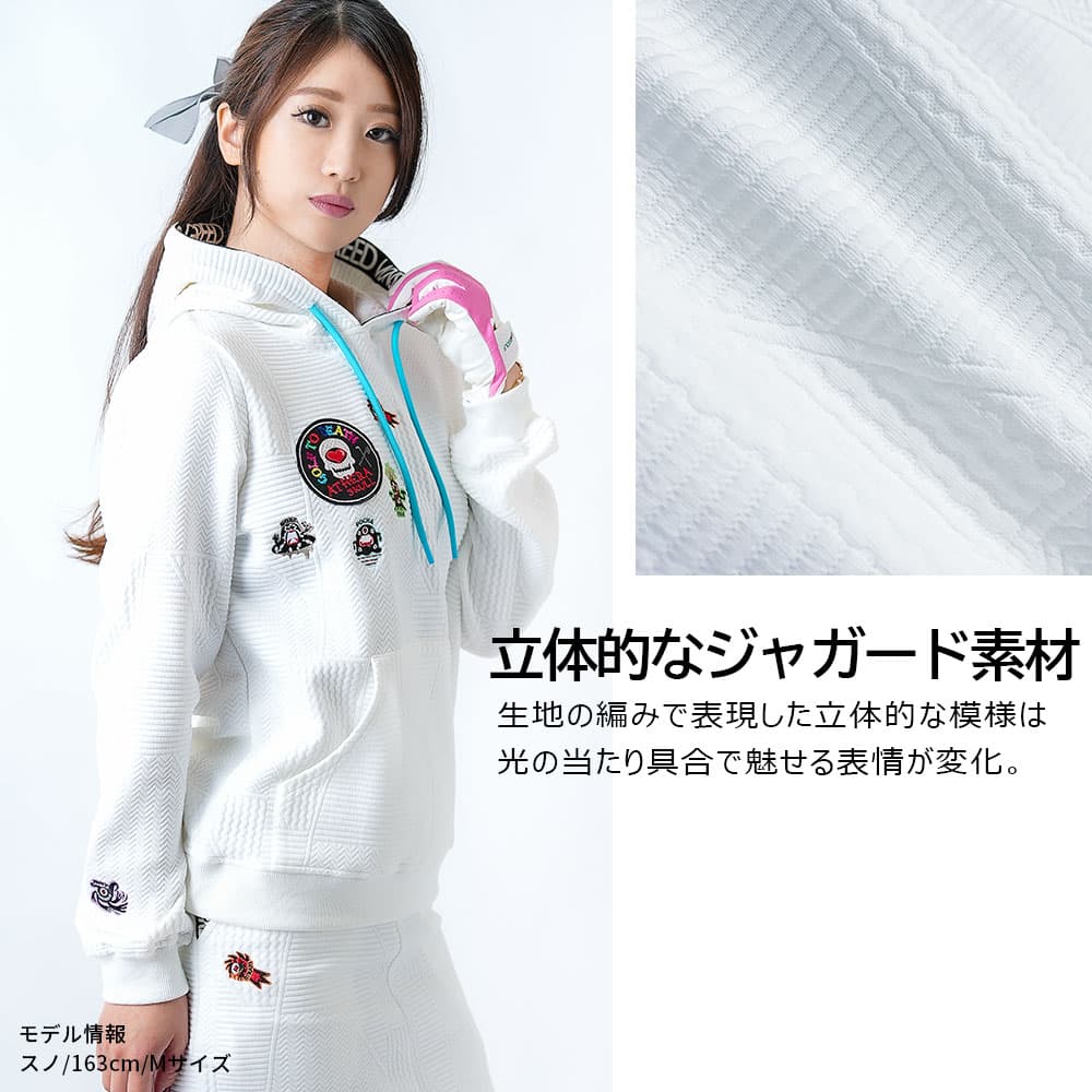 【Women's】ジャガード ロゴテーププルパーカー