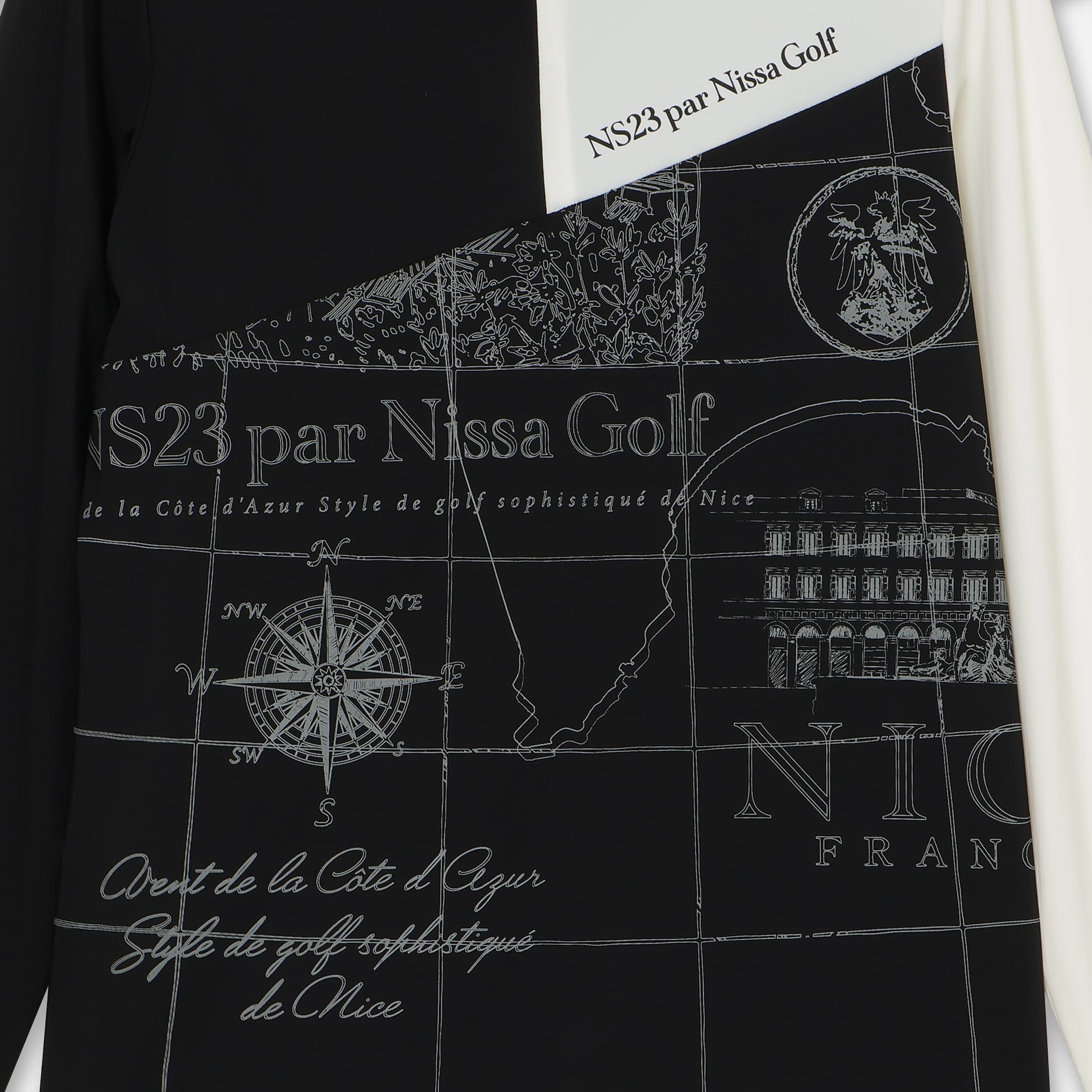 【Women's】【透湿性/防シワ性】地図プリントジャージーシャツ