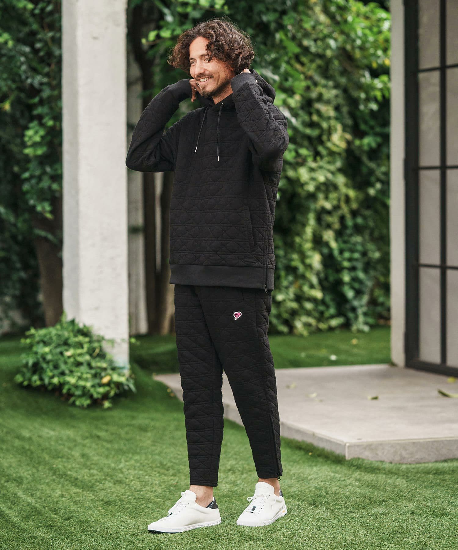 【Men's】キルティングサイドジップパーカー