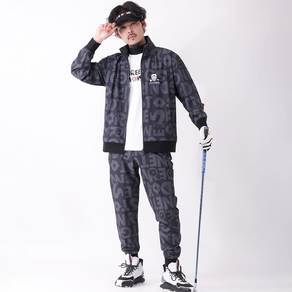 【Men's】総柄ロゴ ジョガーパンツ