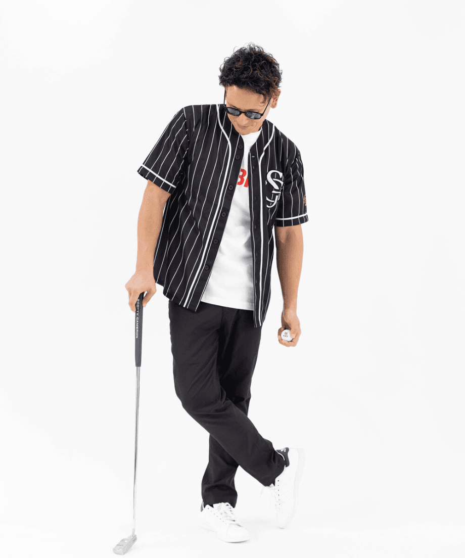【Unisex】SELBITS LOGO BASEBALL SHIRT black