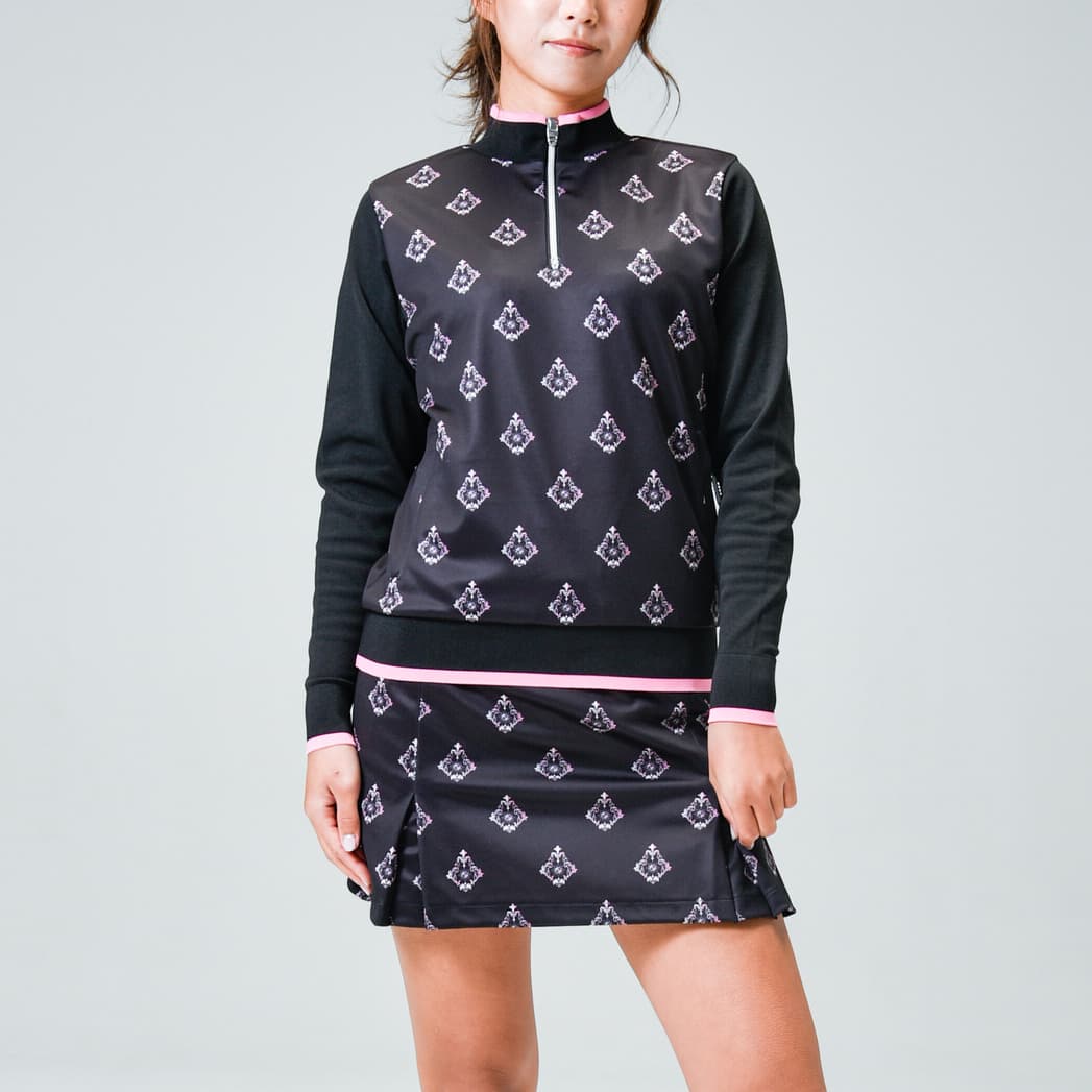 【Women's】長袖ジップアップセーター(7101)